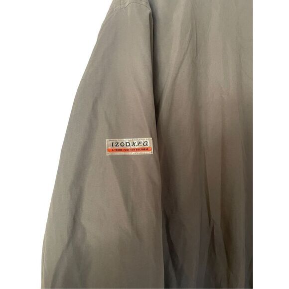 Izod Mens Windbreaker Jacket Pullover Golf Nylon Mesh Lined Tan 2XL - Picture 4 of 14